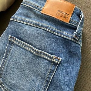 Fran Denim Scarlett Straight Crop Jeans (Color: Medium Wash)